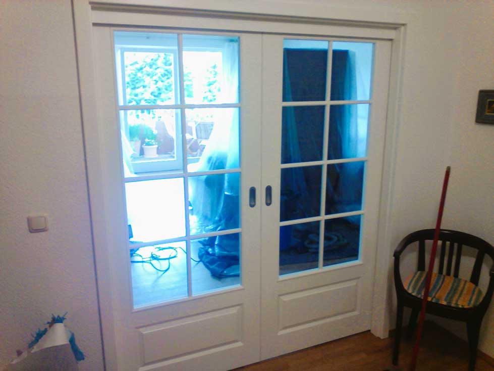  Glasschiebetür Anfertigung für die Trockenbaunische 